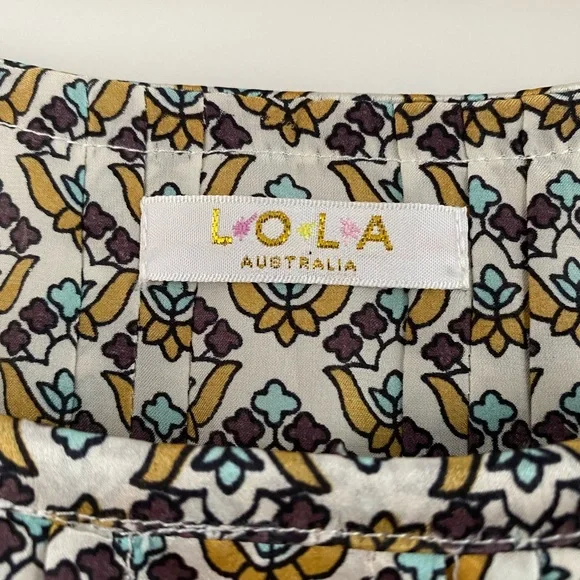 stunning LOLA Silk Maxi Dress Sz L - Picture 3 of 6